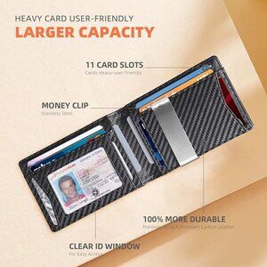 RUNBOX Slim Wallets for Men, Leather Money Clip Wallet, Front Pocket Wallet with